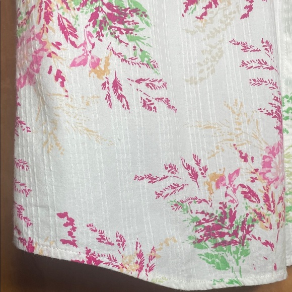 Croft & Barrow Floral Button Down Shirt - Pink and Green - Picture 5 of 8